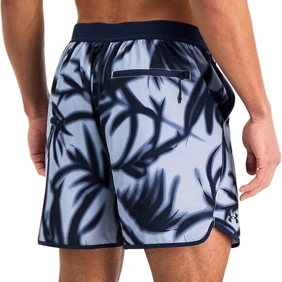 UNDER ARMOUR Men Swim Trunks, Shorts w/ Drawstring & Elastic Waistband Sz S Blue - Picture 3 of 14